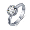 Luxury Crystal Engagement Ring for Women White Cubic Zirconia Silver color