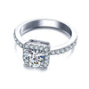 Luxury Crystal Engagement Ring for Women White Cubic Zirconia Silver color