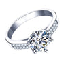 Luxury Crystal Engagement Ring for Women White Cubic Zirconia Silver color