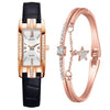 Luxury Women Square Rose Gold Wrist Watches Green Leather Fashion Great Gift *Free Shipping