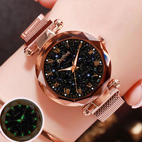 Starry Sky Magnetic Women Watch Luminous Luxury Waterproof