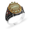 luxury natural red stone Turkish handmade crown ring is suitable for men and women fashion trend banquet jewelry gifts