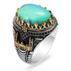 luxury natural red stone Turkish handmade crown ring is suitable for men and women fashion trend banquet jewelry gifts