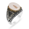 luxury natural red stone Turkish handmade crown ring is suitable for men and women fashion trend banquet jewelry gifts