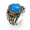 luxury natural red stone Turkish handmade crown ring is suitable for men and women fashion trend banquet jewelry gifts