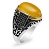 luxury natural red stone Turkish handmade crown ring is suitable for men and women fashion trend banquet jewelry gifts