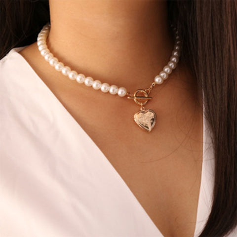 Pearl retro necklace female fashion Cute chains Pendant Hot Jewelry for women