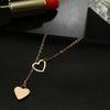 Gold Color Double Layer Heart Necklace For Women Clavicle Chain Elegant Charm Pendant