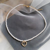 Gold Color Double Layer Heart Necklace For Women Clavicle Chain Elegant Charm Pendant