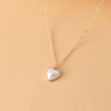 Gold Color Double Layer Heart Necklace For Women Clavicle Chain Elegant Charm Pendant