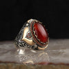 Signet Ring For Men And Women Ancient Silver Color Black Onyx Stone