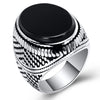 Signet Ring For Men And Women Ancient Silver Color Black Onyx Stone