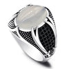 Signet Ring For Men And Women Ancient Silver Color Black Onyx Stone