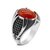 Signet Ring For Men And Women Ancient Silver Color Black Onyx Stone