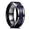 Beautiful 8 Colors 8mm Men's Stainless Steel Dragon Ring Inlay Red Green Black Carbon Fiber