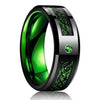 Beautiful 8 Colors 8mm Men's Stainless Steel Dragon Ring Inlay Red Green Black Carbon Fiber