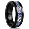 Beautiful 8 Colors 8mm Men's Stainless Steel Dragon Ring Inlay Red Green Black Carbon Fiber