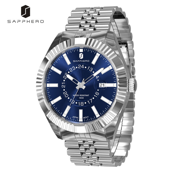 SAPPHERO Watches for Mens Quartz Movement 100M Waterproof Stainless Steel Clock Simple Premium Classic Fashion Male Wrist Watch