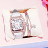 Women Bracelet set Starry Sky Casual Leather Quartz Wristwatch