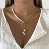 New Fashion Irregular Pearl Pendant Necklaces Simple Cute Snake Chain For Women