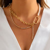 New Fashion Irregular Pearl Pendant Necklaces Simple Cute Snake Chain For Women