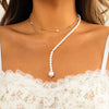 New Fashion Irregular Pearl Pendant Necklaces Simple Cute Snake Chain For Women