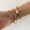 Thick Gold Color Charm Bracelets Bangles 2022 New Fashion Jewelry 4pcs Chain Bracelets Set for Women