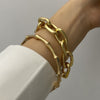 Thick Gold Color Charm Bracelets Bangles 2022 New Fashion Jewelry 4pcs Chain Bracelets Set for Women