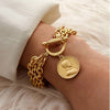 Thick Gold Color Charm Bracelets Bangles 2022 New Fashion Jewelry 4pcs Chain Bracelets Set for Women