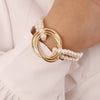 Thick Gold Color Charm Bracelets Bangles 2022 New Fashion Jewelry 4pcs Chain Bracelets Set for Women