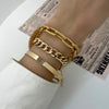 Thick Gold Color Charm Bracelets Bangles 2022 New Fashion Jewelry 4pcs Chain Bracelets Set for Women