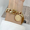 Thick Gold Color Charm Bracelets Bangles 2022 New Fashion Jewelry 4pcs Chain Bracelets Set for Women