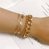 Thick Gold Color Charm Bracelets Bangles 2022 New Fashion Jewelry 4pcs Chain Bracelets Set for Women