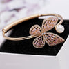 Luxury Rose Gold Silver Color Adjustable Open Bracelet Bangle for Women