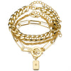 3PCS/Set Fashion Thick Chain Link Bracelets Bangles For Women