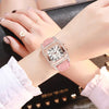 Quartz watch Female Student Korean Style Square Rhinestone Casual Starry Ladies watch