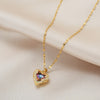 Luxury Crystal Heart Of Ocean Pendant Stainless Steel Necklace For Women