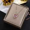 Luxury Crystal Heart Of Ocean Pendant Stainless Steel Necklace For Women