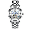 Stainless steel automatic mechanical men watch Tourbillon genuine Leather wristwatch Super Buy With Free Shipping