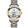Stainless steel automatic mechanical men watch Tourbillon genuine Leather wristwatch Super Buy With Free Shipping