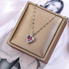 Luxury Crystal Heart Of Ocean Pendant Stainless Steel Necklace For Women