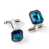 Luxury Blue Purple Cufflinks for Men High Quality Zircon