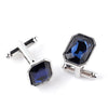 Luxury Blue Purple Cufflinks for Men High Quality Zircon