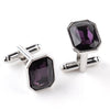 Luxury Blue Purple Cufflinks for Men High Quality Zircon