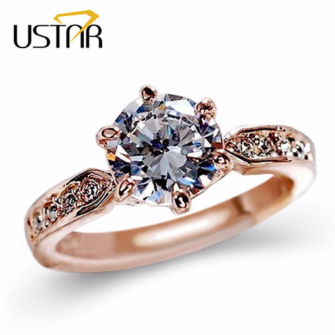 Engagement Rings for women Rose gold color Wedding rings female anel Austrian Crystals Jewelry top quality *Free Shipping