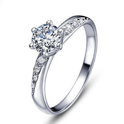Silver plated & zircon crystal anti-allergy ladies`wedding rings jewelry !!! Free Shipping